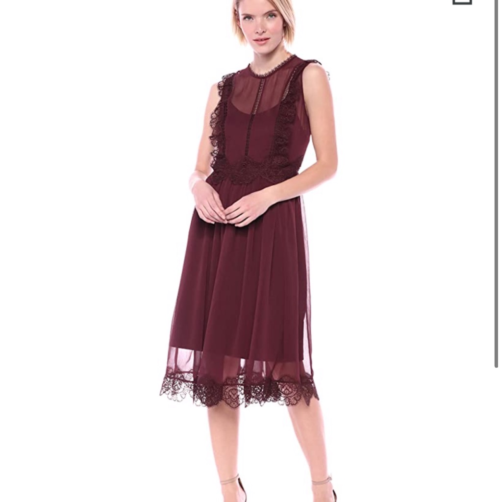 Newted Baker Deep Purple Porrla Frill Lace Dress